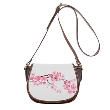 Load image into Gallery viewer, Ti Amo I love you - Exclusive Brand - Concrete - Pink Floral Branch - Saddle Bag
