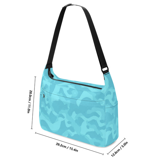 Ti Amo I love you Exclusive Brand -  Aquamarine Blue, Downy, Spray Camouflage- Journey Computer Shoulder Bag