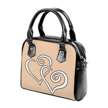 Load image into Gallery viewer, Ti Amo I love you - Exclusive Brand - Deep Peach - Double White Heart - Shoulder Handbag
