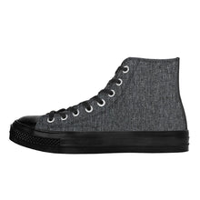 Load image into Gallery viewer, Ti Amo I love you - Exclusive Brand - Charcoal Grey Denim - High Top Canvas Shoes - Black  Soles
