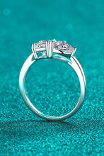 Load image into Gallery viewer, Rhodium-Plated 2 Carat Moissanite Ring Ti Amo I love you
