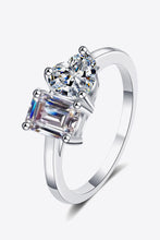 Load image into Gallery viewer, Rhodium-Plated 2 Carat Moissanite Ring Ti Amo I love you
