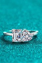 Load image into Gallery viewer, Rhodium-Plated 2 Carat Moissanite Ring Ti Amo I love you
