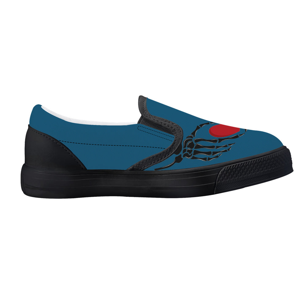 Ti Amo I love you - Exclusive Brand - Blumine - Skeleton Hands with Heart - Kids Slip-on shoes - Black Soles