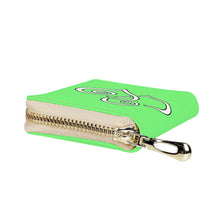 Load image into Gallery viewer, Ti Amo I love you - Exclusive Brand - Menthol - Double White Heart - PU Leather - Zipper Card Holder
