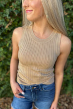 Load image into Gallery viewer, Ribbed Knit Crew Neck Tank Top Ti Amo I love you
