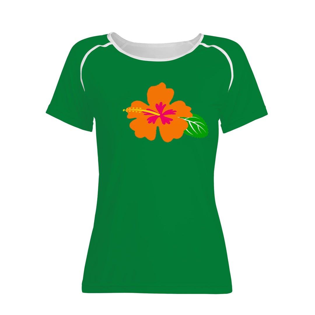 Ti Amo I love you - Exclusive Brand - Fun Green - Hawaiian Flower - Women's T shirt - Sizes XS-2XL