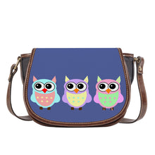 Load image into Gallery viewer, Ti Amo I love you - Exclusive Brand - Kashmir Blue - 3 Owls -  Saddle Bag
