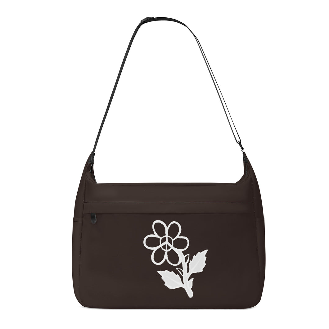 Ti Amo I love you - Exclusive Brand - Cocoa Brown - White Daisy - Journey Computer Shoulder Bag