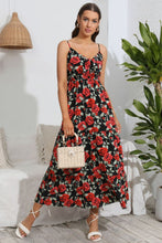 Load image into Gallery viewer, Rose Print Spaghetti Strap Sweetheart Neck Dress Ti Amo I love you
