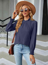 Load image into Gallery viewer, Round Neck Flounce Sleeve Blouse Ti Amo I love you
