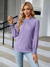 Load image into Gallery viewer, Round Neck Flounce Sleeve Blouse Ti Amo I love you
