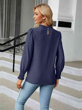 Load image into Gallery viewer, Round Neck Flounce Sleeve Blouse Ti Amo I love you
