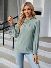 Load image into Gallery viewer, Round Neck Flounce Sleeve Blouse Ti Amo I love you
