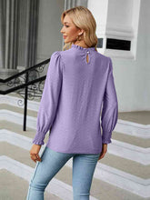 Load image into Gallery viewer, Round Neck Flounce Sleeve Blouse Ti Amo I love you
