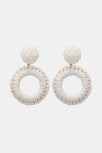 Load image into Gallery viewer, Round Shape Raffia Grass Dangle Earrings Ti Amo I love you
