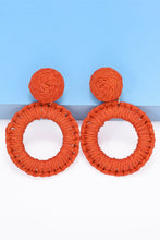 Load image into Gallery viewer, Round Shape Raffia Grass Dangle Earrings Ti Amo I love you
