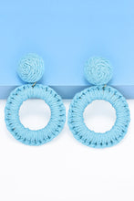 Load image into Gallery viewer, Round Shape Raffia Grass Dangle Earrings Ti Amo I love you
