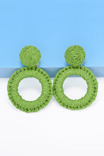 Load image into Gallery viewer, Round Shape Raffia Grass Dangle Earrings Ti Amo I love you
