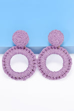 Load image into Gallery viewer, Round Shape Raffia Grass Dangle Earrings Ti Amo I love you
