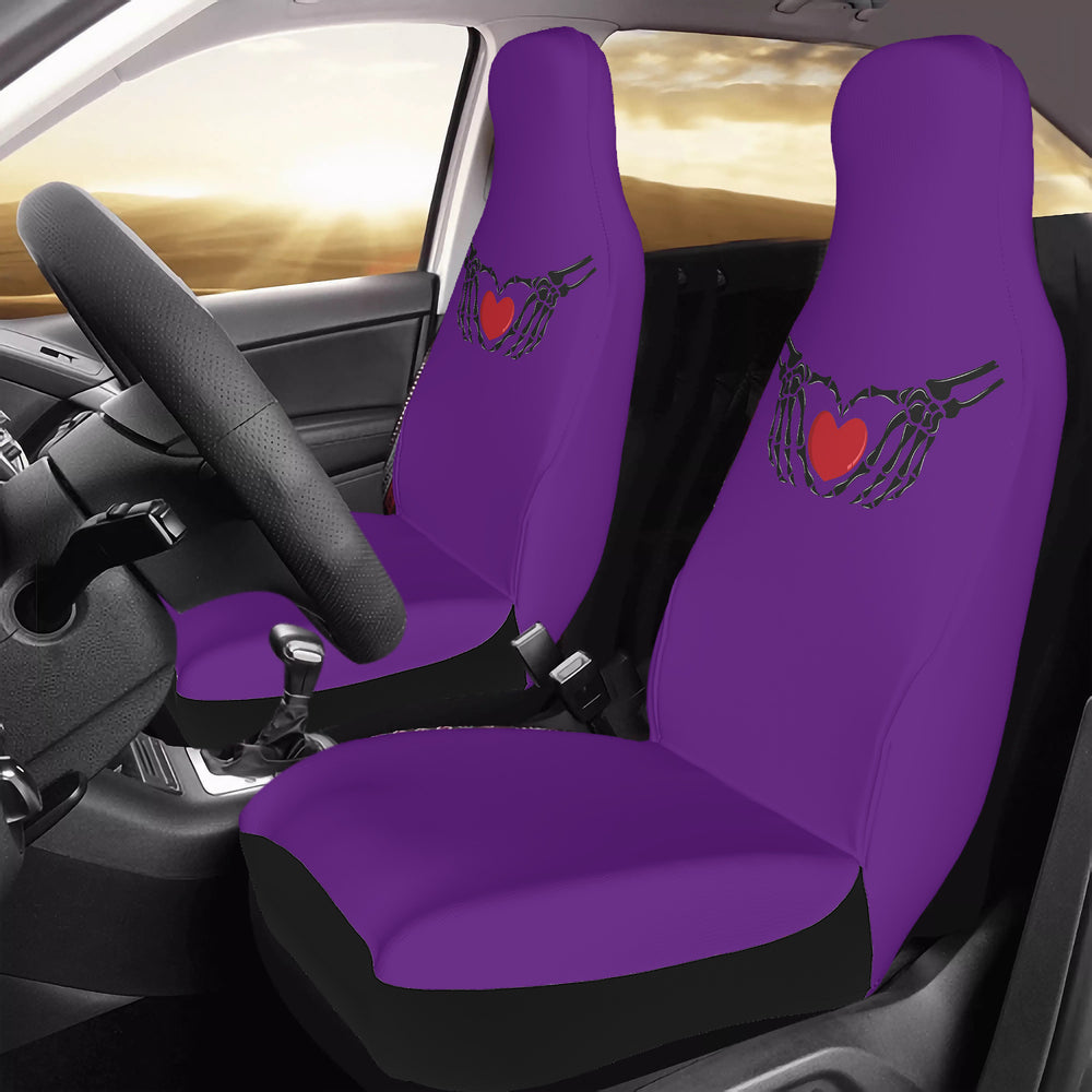 Ti Amo I love you - Exclusive Brand - Honey Flower - Skeleton Hands with Hearts  - New Car Seat Covers (Double)