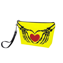 Load image into Gallery viewer, Ti Amo I love you - Exclusive Brand - Yellow - Skeleton Hands with Heart - Sling Cosmetic Bag
