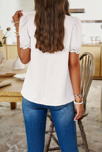 Load image into Gallery viewer, Ruched Mock Neck Short Sleeve Blouse Ti Amo I love you
