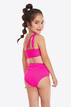 Load image into Gallery viewer, Ruffled One-Shoulder Buckle Detail Two-Piece Swim Set Ti Amo I love you
