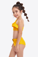 Load image into Gallery viewer, Ruffled One-Shoulder Buckle Detail Two-Piece Swim Set Ti Amo I love you
