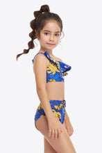 Load image into Gallery viewer, Ruffled One-Shoulder Buckle Detail Two-Piece Swim Set Ti Amo I love you
