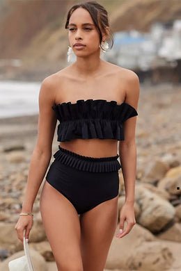 Ruffled Tie Back Two-Piece Swim Set Ti Amo I love you