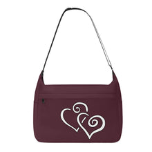 Load image into Gallery viewer, Ti Amo I love you - Exclusive Brand - Livid Brown 2 - Double White Heart - Journey Computer Shoulder Bag
