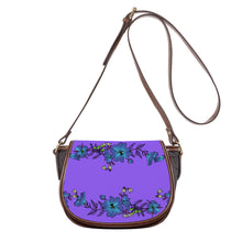 Load image into Gallery viewer, Ti Amo I love you - Exclusive Brand - Heliotrope 3 - Blue Floral - Saddle Bag
