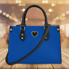 Load image into Gallery viewer, Ti Amo I love you - Exclusive Brand - Dark Blue - Luxury Womens PU Tote Bag - Black Straps
