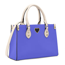 Load image into Gallery viewer, Ti Amo I love you - Exclusive Brand - Blue Lotus - Luxury Womens PU Tote Bag - Cream Straps
