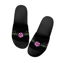 Load image into Gallery viewer, Ti Amo I love you  - Exclusive Brand - Black - Floral  - Womens - Slide Sandals - Black Soles
