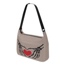 Load image into Gallery viewer, Ti Amo I love you - Exclusive Brand - Del Rio - Skeleton Heart Hands  -  Journey Computer Shoulder Bag
