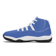 Load image into Gallery viewer, Ti Amo I love you - Exclusive Brand - San Marino Blue  - Double White Heart - High Top Air Retro Sneakers - White Laces
