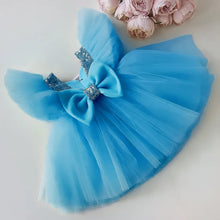 Load image into Gallery viewer, Toddler / Kids - Girls - Flower Puff Sleeve Birthday Party Wedding Fairy Princess Dress
