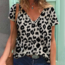 Load image into Gallery viewer, Women&#39;s V-Neck Leopard &amp; Animal Patterns Tops Tees Oversized T-Shirts
