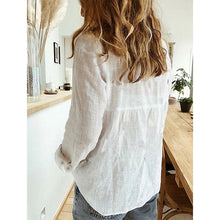 Load image into Gallery viewer, Womens - Button Loose Long Sleeve Oversized Shirt - Autumn Blouses
