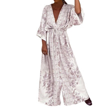 Load image into Gallery viewer, Womens - Boho Print Half Sleeve Dress Kimono Cardigan Shirt Lace Up Oversize Beach Cover-Up
