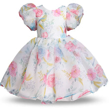 Load image into Gallery viewer, Toddler / Kids - Girls - Flower Puff Sleeve Birthday Party Wedding Fairy Princess Dress
