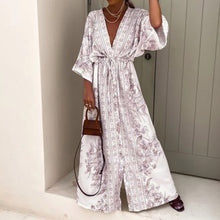 Load image into Gallery viewer, Womens - Boho Print Half Sleeve Dress Kimono Cardigan Shirt Lace Up Oversize Beach Cover-Up
