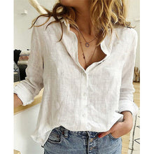 Load image into Gallery viewer, Womens - Button Loose Long Sleeve Oversized Shirt - Autumn Blouses
