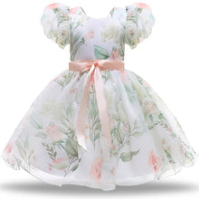 Load image into Gallery viewer, Toddler / Kids - Girls - Flower Puff Sleeve Birthday Party Wedding Fairy Princess Dress
