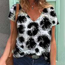 Load image into Gallery viewer, Women&#39;s V-Neck Leopard &amp; Animal Patterns Tops Tees Oversized T-Shirts
