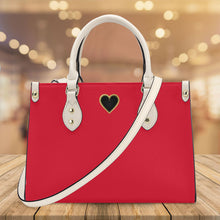 Load image into Gallery viewer, Ti Amo I love you - Exclusive Brand - Rose Madder - Luxury Womens PU Tote Bag - Cream Straps
