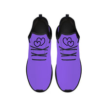 Load image into Gallery viewer, Ti Amo I love you - Exclusive Brand - Heliotrope 3 - Double Black Heart - Lightweight Mesh Knit Sneaker - Black Soles
