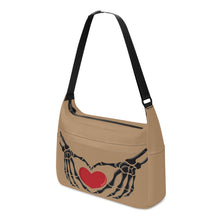 Load image into Gallery viewer, Ti Amo I love you - Exclusive Brand  - Teak - Skeleton Heart Hands  -  Journey Computer Shoulder Bag
